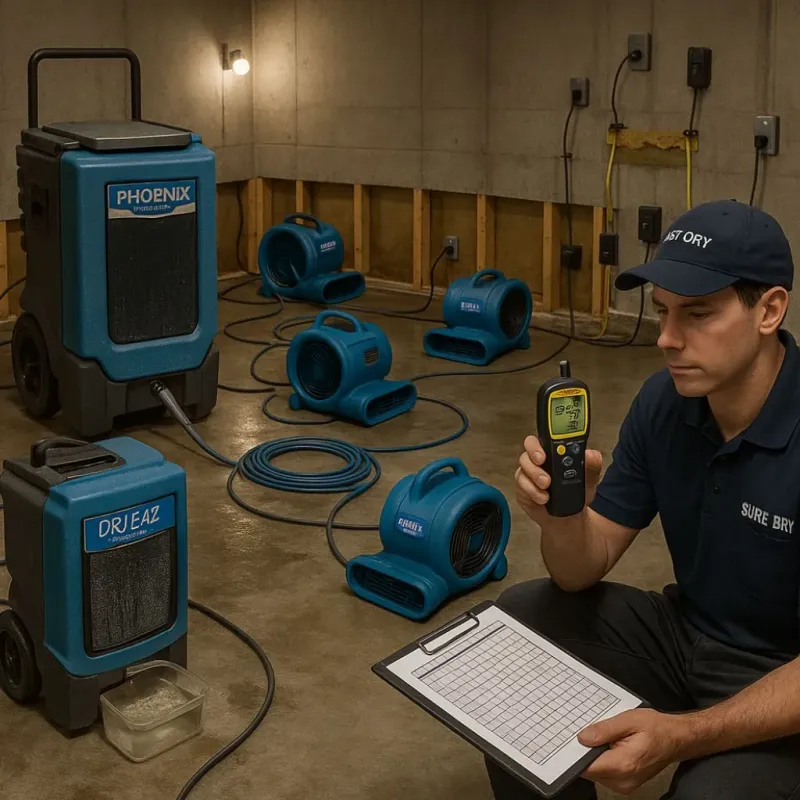 Structural Drying and Dehumidification process in Candelaria Arenas, PR